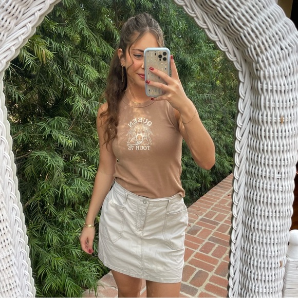 Y2K khaki mini skort sz 6 - Picture 1 of 7
